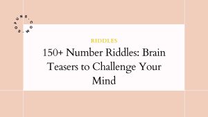 150+ Number Riddles